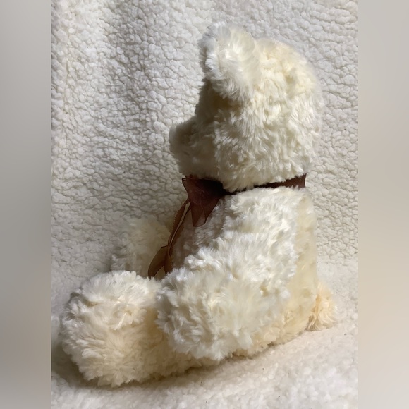 Carlton Cards Beige Teddy Bear with Brown Bow Stuffed Animal Plush Toy - Picture 4 of 6